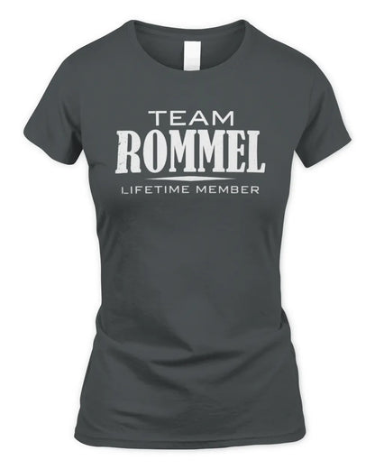 ROMMEL BL62-K4-128 - Personalized “Team NAME Lifetime Member” - Women's Standard T-Shirt - Charcoal