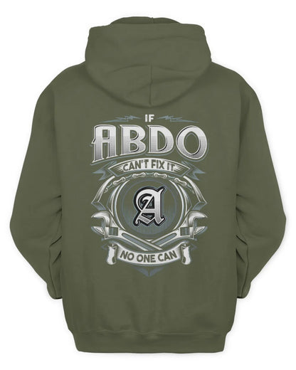 ABDO AP81-K4-626 - Personalized Ahmed Quote Apparel “If Ahmed Can't Fix It, No One Can” - Unisex Hoodie - Military Green