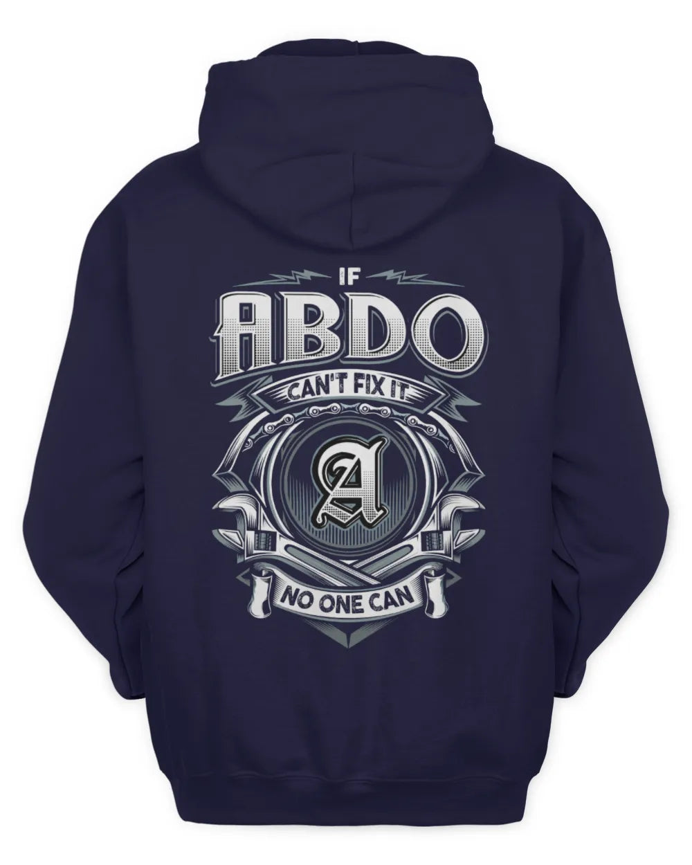 ABDO AP81-K4-626 - Personalized Ahmed Quote Apparel “If Ahmed Can't Fix It, No One Can” - Unisex Hoodie - Navy