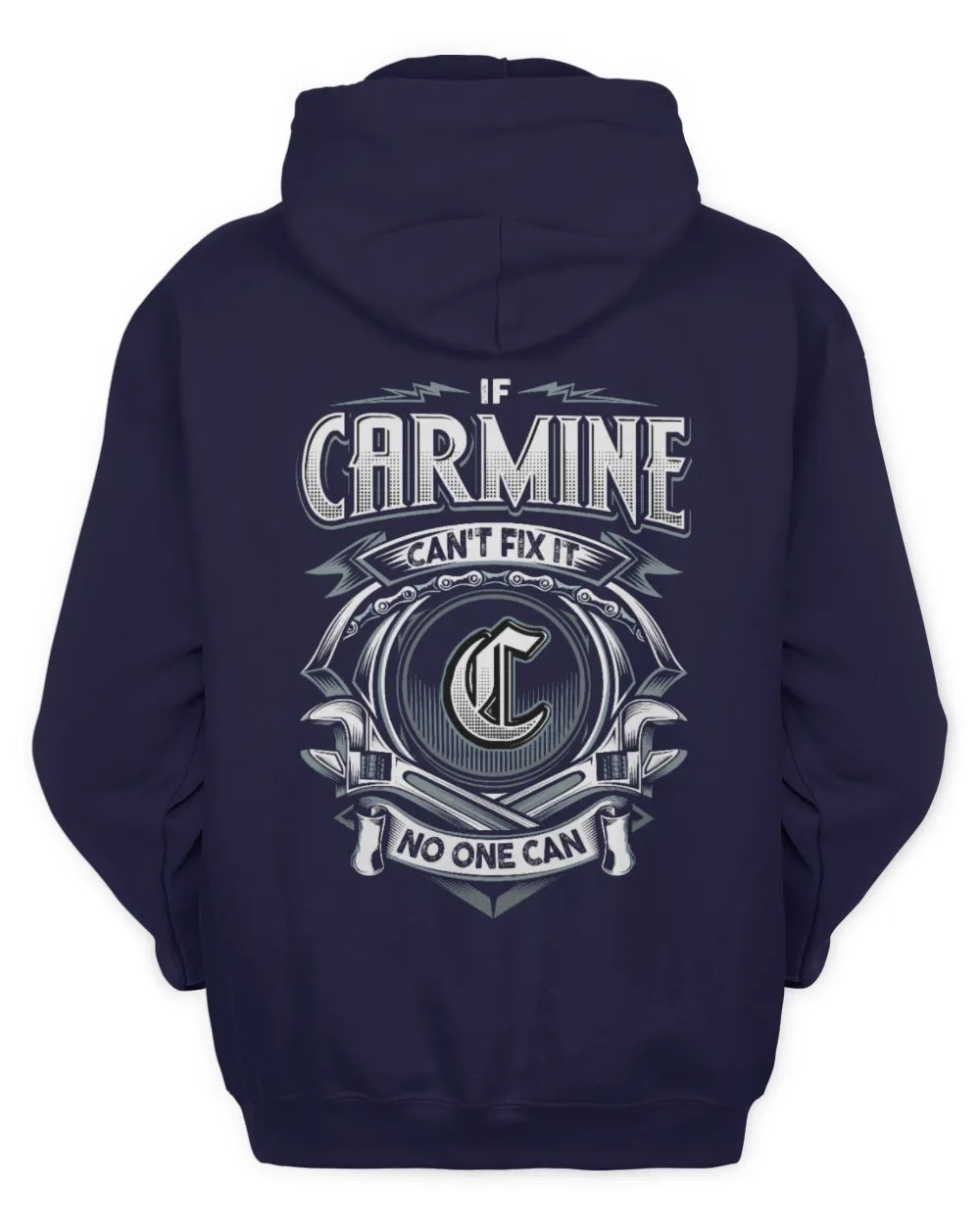 CARMINE AP81-K4-626 - Personalized Ahmed Quote Apparel “If Ahmed Can't Fix It, No One Can” - Unisex Hoodie - Navy