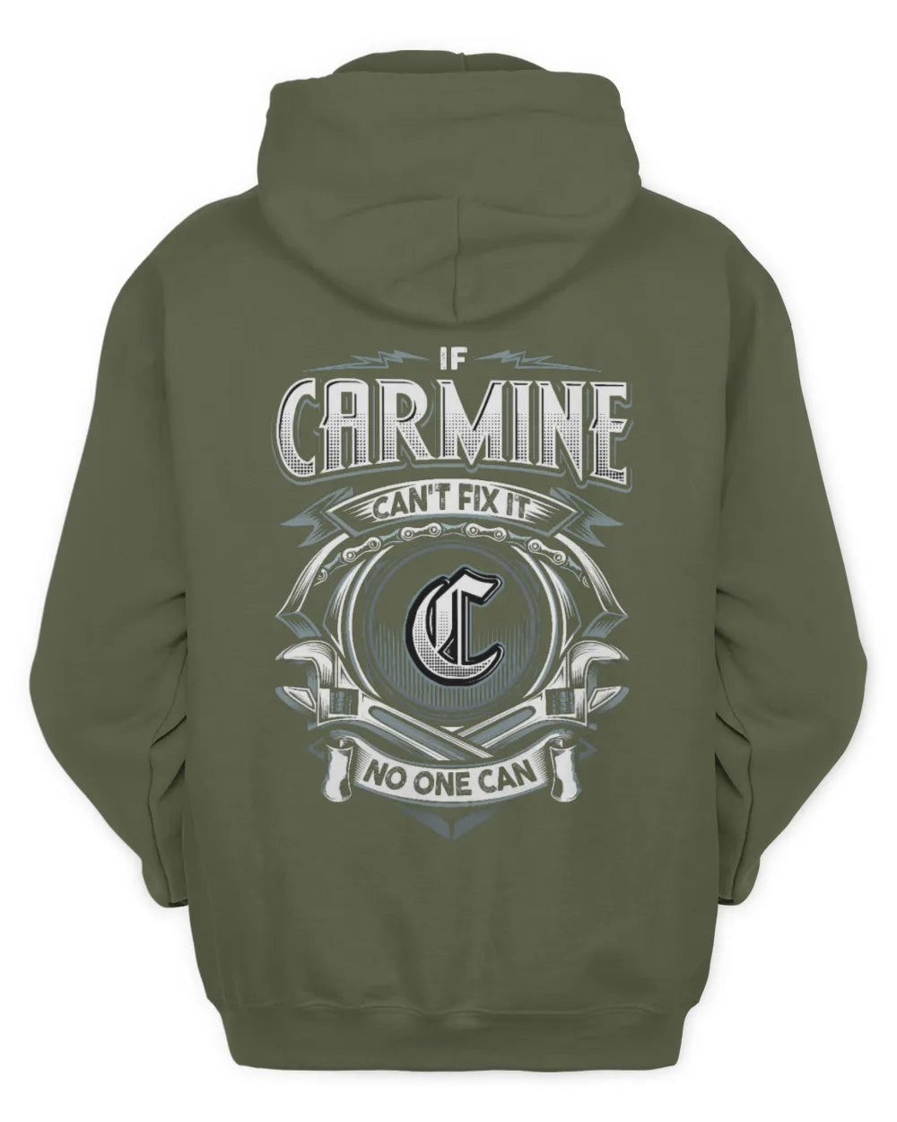 CARMINE AP81-K4-626 - Personalized Ahmed Quote Apparel “If Ahmed Can't Fix It, No One Can” - Unisex Hoodie - Military Green