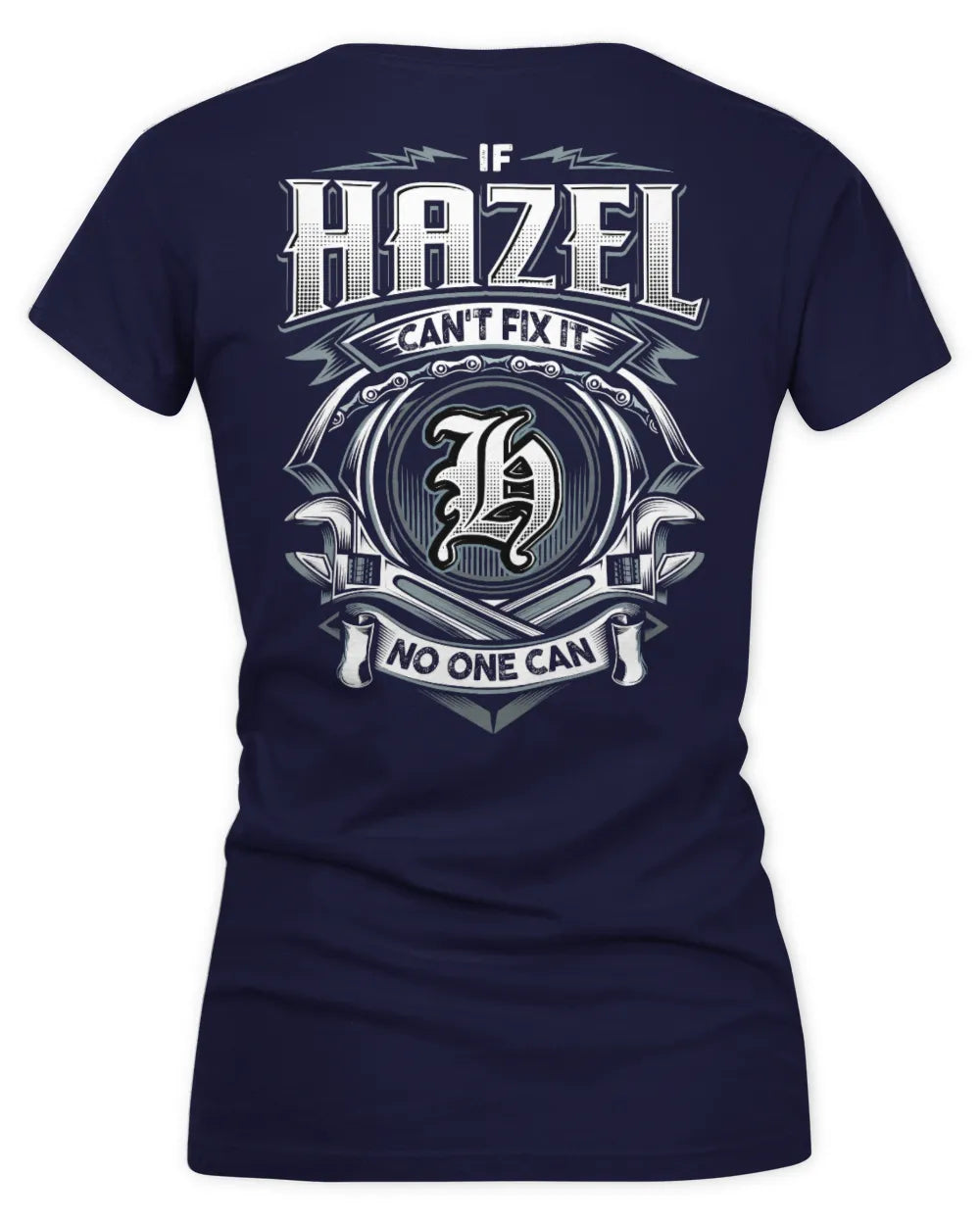 HAZEL AP81-K4-626 - Personalized Ahmed Quote Apparel “If Ahmed Can't Fix It, No One Can” - Women's V-Neck T-Shirt - Navy