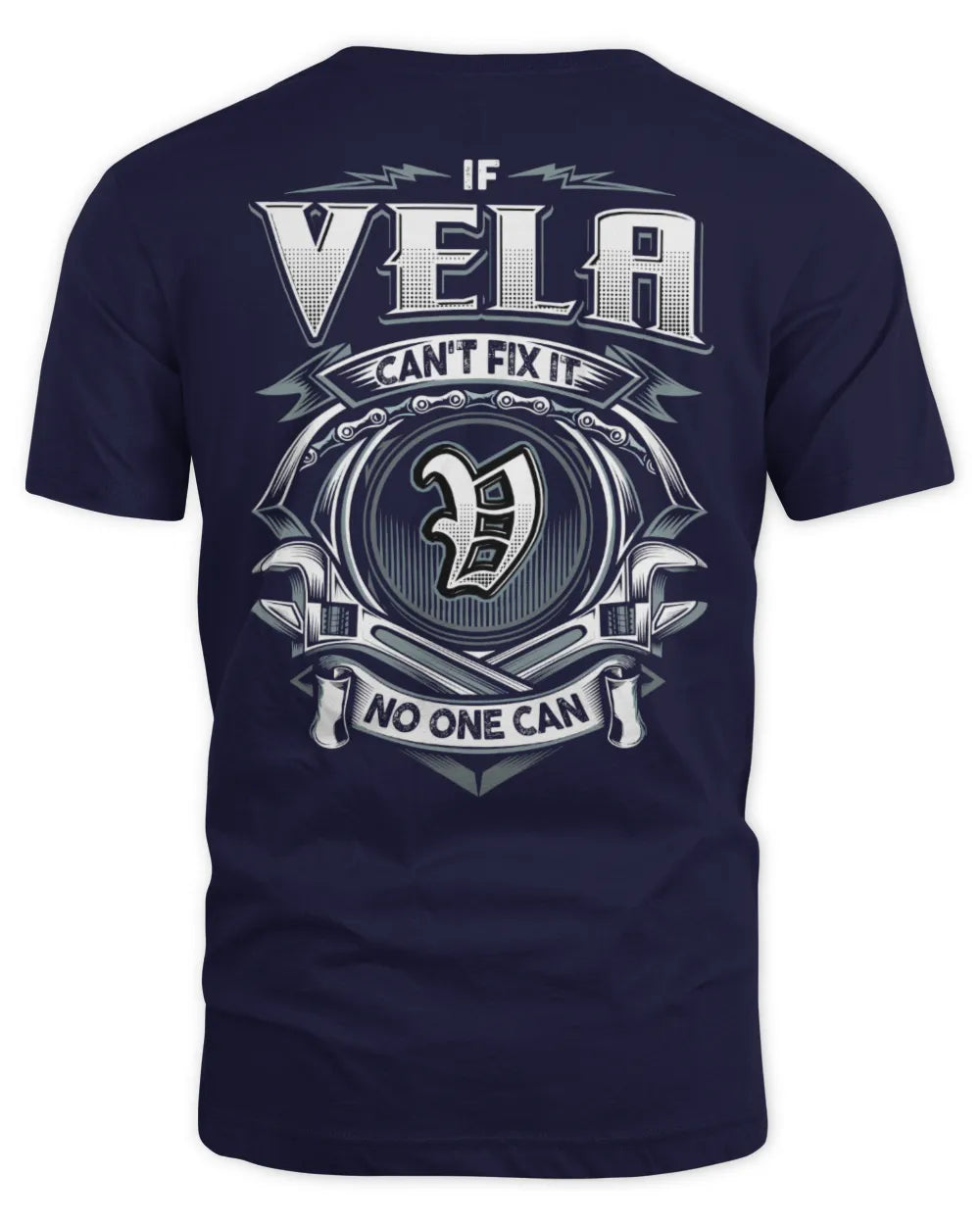 VELA AP81-K4-626 - Personalized Ahmed Quote Apparel “If Ahmed Can't Fix It, No One Can” - Unisex Standard T-Shirt - Navy