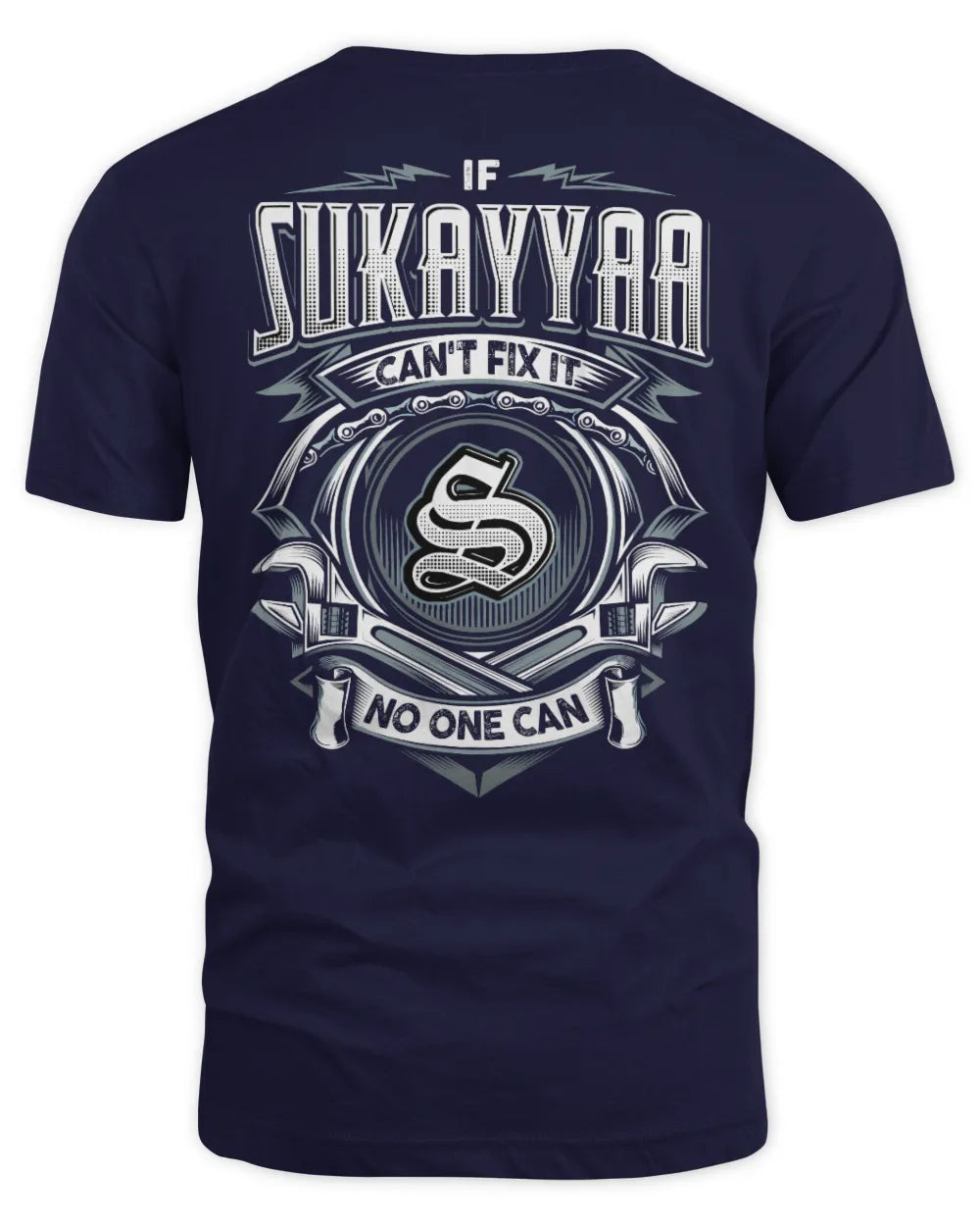 SUKAYYAA AP81-K4-626 - Personalized Ahmed Quote Apparel “If Ahmed Can't Fix It, No One Can” - Unisex Standard T-Shirt - Navy