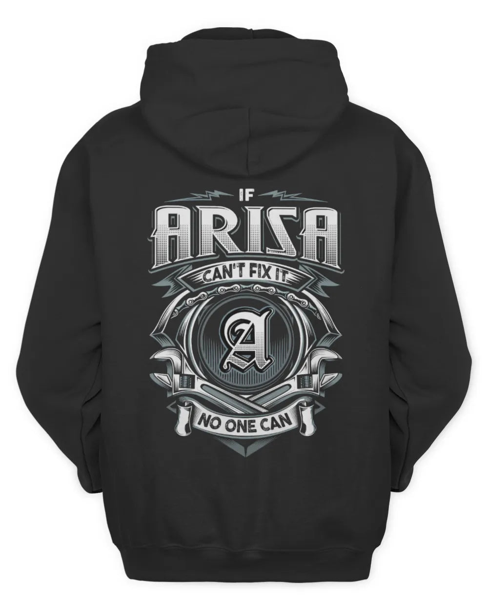 ARISA AP81-K4-626 - Personalized Ahmed Quote Apparel “If Ahmed Can't Fix It, No One Can” - Unisex Hoodie - Black