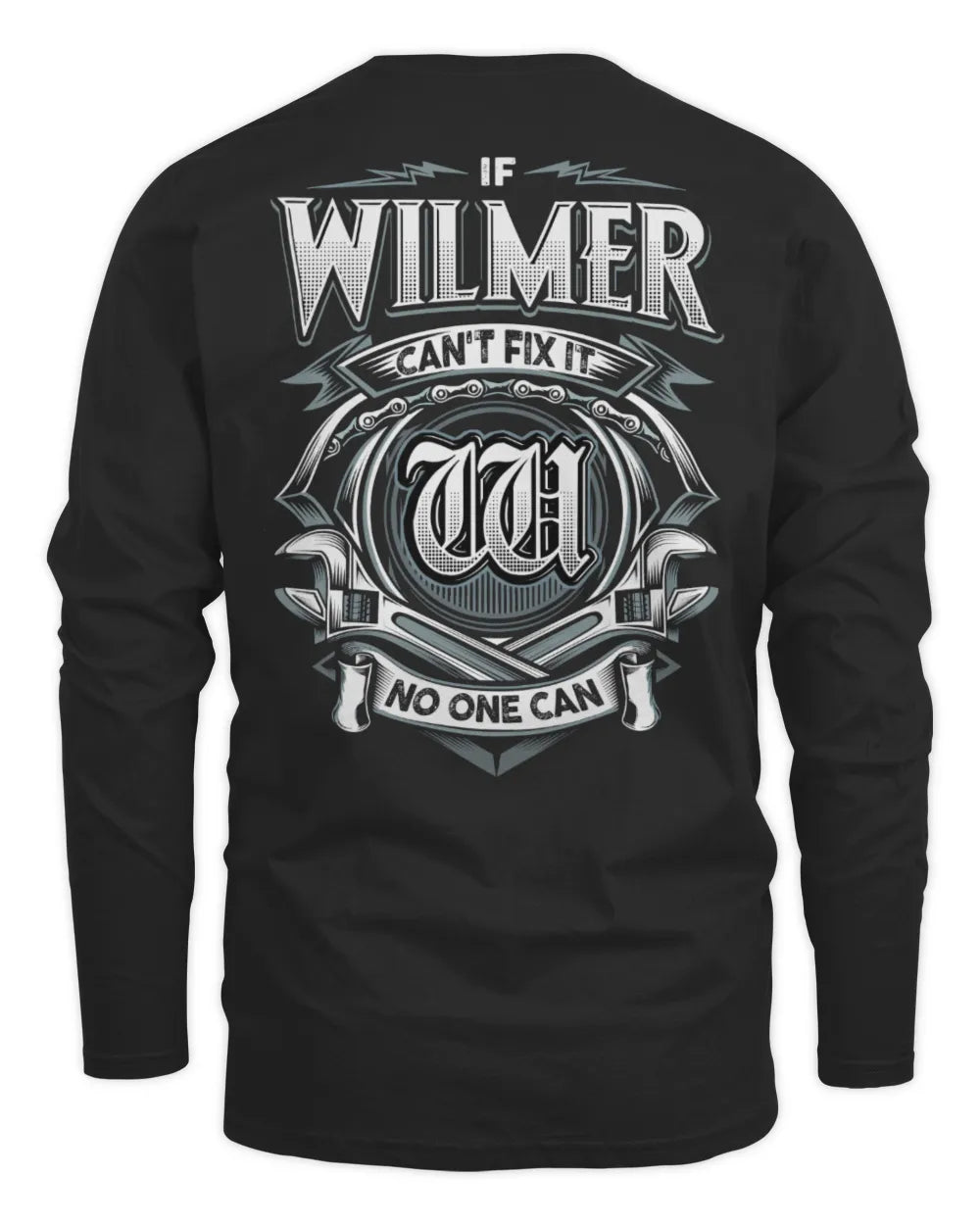 WILMER AP81-K4-626 - Personalized Ahmed Quote Apparel “If Ahmed Can't Fix It, No One Can” - Men's Long Sleeved T-Shirt - Black