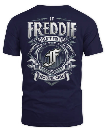 FREDDIE AP81-K4-626 - Personalized Ahmed Quote Apparel “If Ahmed Can't Fix It, No One Can” - Unisex Standard T-Shirt - Navy