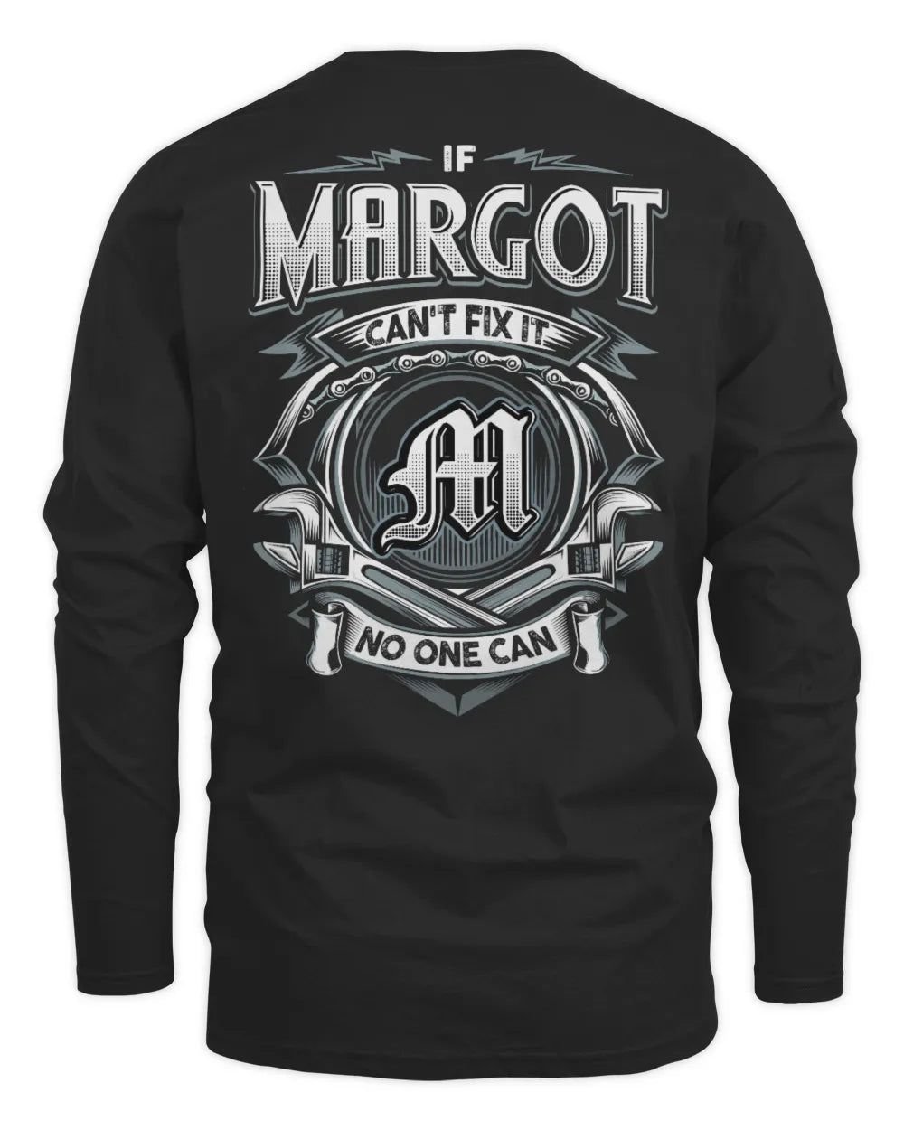 MARGOT AP81-K4-626 - Personalized Ahmed Quote Apparel “If Ahmed Can't Fix It, No One Can” - Men's Long Sleeved T-Shirt - Black