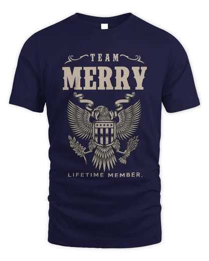 MERRY TP06-K82 – Personalized Classic Style Apparel “Team NAME Lifetime Member” - Unisex Standard T-Shirt - Navy