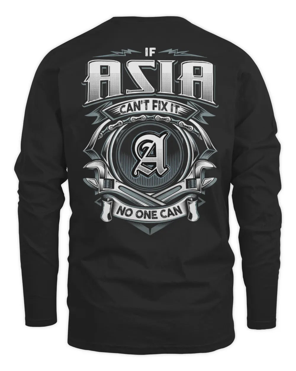 ASIA AP81-K4-626 - Personalized Ahmed Quote Apparel “If Ahmed Can't Fix It, No One Can” - Men's Long Sleeved T-Shirt - Black