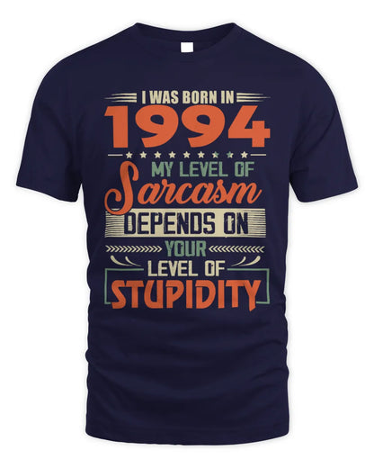 1994 HH89-K2 – Vintage Born to Be Sarcastic T-Shirt - Unisex Standard T-Shirt - Navy