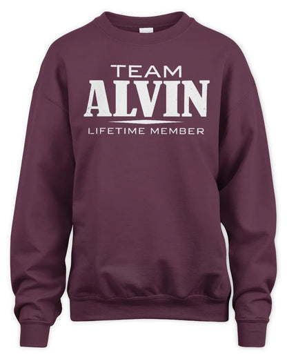 ALVIN BL62-K4-128 - Personalized “Team NAME Lifetime Member” - Unisex Sweatshirt - Maroon