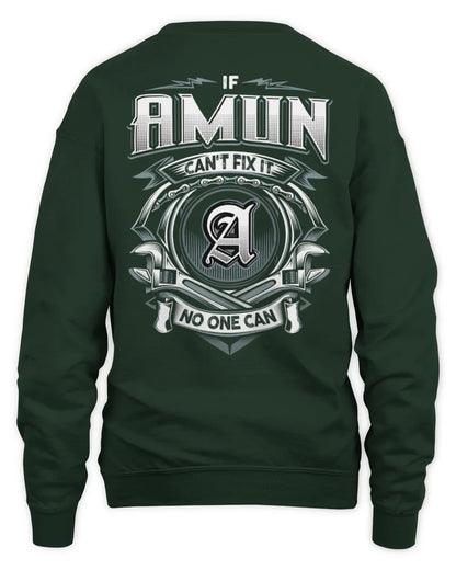 AMUN AP81-K4-626 - Personalized Ahmed Quote Apparel “If Ahmed Can't Fix It, No One Can” - Unisex Sweatshirt - Forest Green