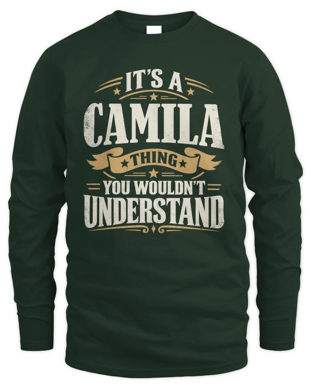 CAMILA P08 TH51 - Personalized “It’s a/an [NAME] Thing – You Wouldn’t Understand” Shirt - Men's Long Sleeved T-Shirt - Forest Green