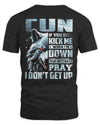 CUN AP62-K4-666 - Personalized Fierce Wolf Quote Apparel “If You Kick Me When I’m Down, You Better Pray I Don’t Get Up”