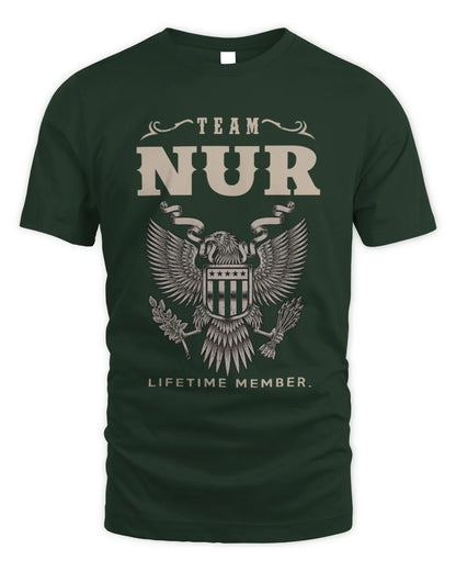 NUR TP06-K82 – Personalized Classic Style Apparel “Team NAME Lifetime Member” - Unisex Standard T-Shirt - Forest Green