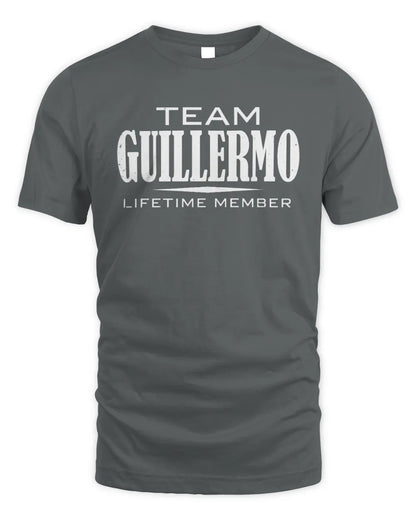 GUILLERMO BL62-K4-128 - Personalized “Team NAME Lifetime Member” - Unisex Standard T-Shirt - Charcoal