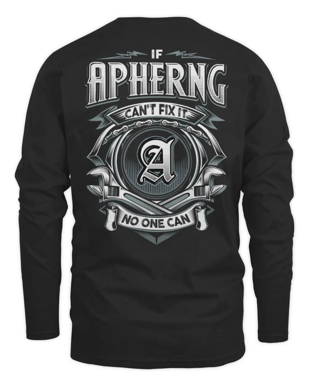 APHERNG AP81-K4-626 - Personalized Ahmed Quote Apparel “If Ahmed Can't Fix It, No One Can” - Men's Long Sleeved T-Shirt - Black