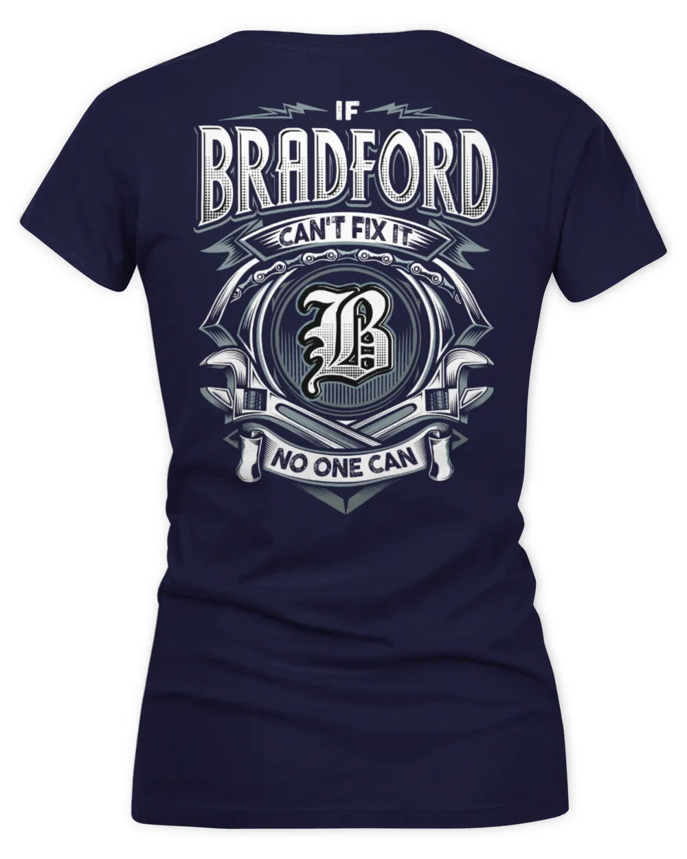 BRADFORD AP81-K4-626 - Personalized Ahmed Quote Apparel “If Ahmed Can't Fix It, No One Can” - Women's V-Neck T-Shirt - Navy