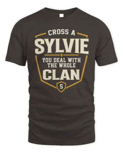 SYLVIE NT1-K008 Cross A/An NAME, You Deal With the Whole Clan | Personalized Vintage T-Shirt - Unisex Standard T-Shirt - Dark Chocolate