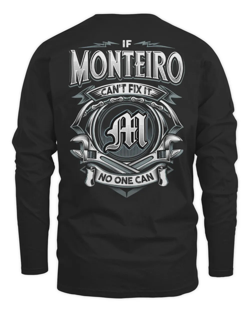 MONTEIRO AP81-K4-626 - Personalized Ahmed Quote Apparel “If Ahmed Can't Fix It, No One Can” - Men's Long Sleeved T-Shirt - Black