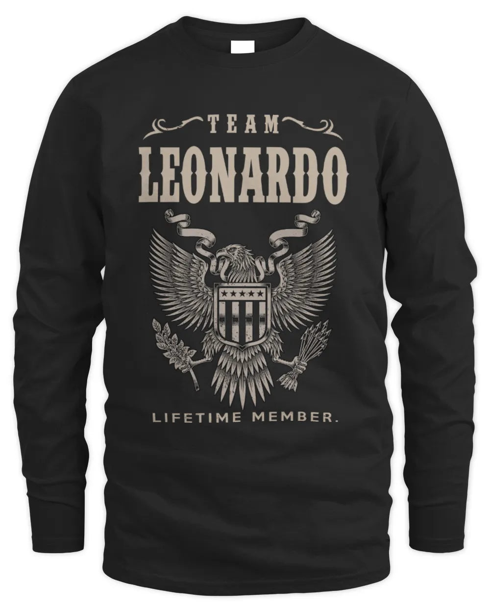 LEONARDO TP06-K82 – Personalized Classic Style Apparel “Team NAME Lifetime Member” - Men's Long Sleeved T-Shirt - Black