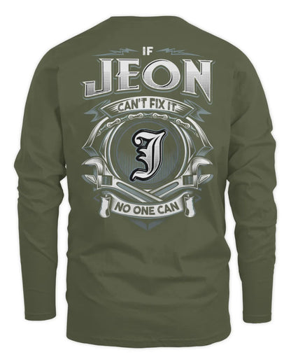 JEON AP81-K4-626 - Personalized Ahmed Quote Apparel “If Ahmed Can't Fix It, No One Can” - Men's Long Sleeved T-Shirt - Military Green