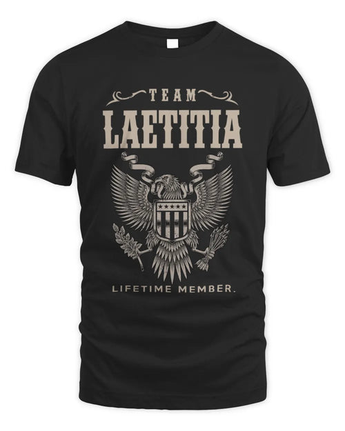 LAETITIA TP06-K82 – Personalized Classic Style Apparel “Team NAME Lifetime Member” - Unisex Standard T-Shirt - Black