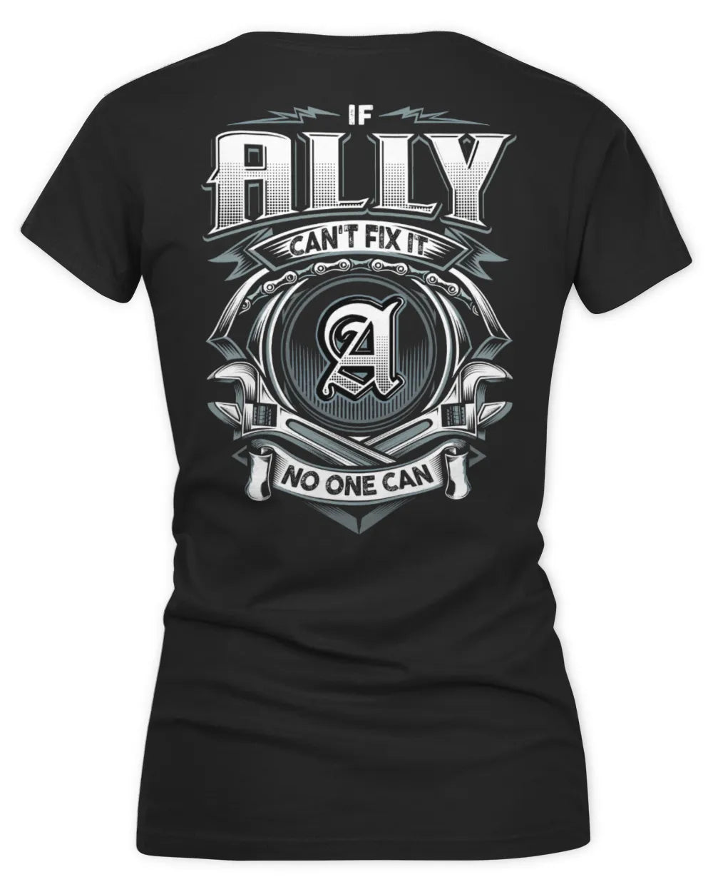 ALLY AP81-K4-626 - Personalized Ahmed Quote Apparel “If Ahmed Can't Fix It, No One Can” - Women's V-Neck T-Shirt - Black