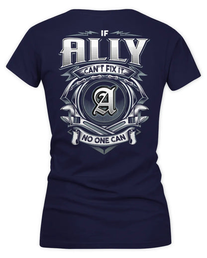ALLY AP81-K4-626 - Personalized Ahmed Quote Apparel “If Ahmed Can't Fix It, No One Can” - Women's V-Neck T-Shirt - Navy