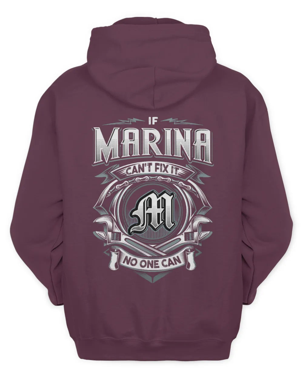 MARINA AP81-K4-626 - Personalized Ahmed Quote Apparel “If Ahmed Can't Fix It, No One Can” - Unisex Hoodie - Maroon