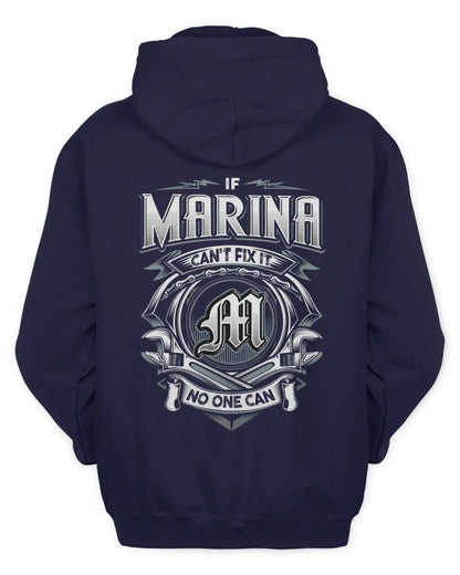 MARINA AP81-K4-626 - Personalized Ahmed Quote Apparel “If Ahmed Can't Fix It, No One Can” - Unisex Hoodie - Navy