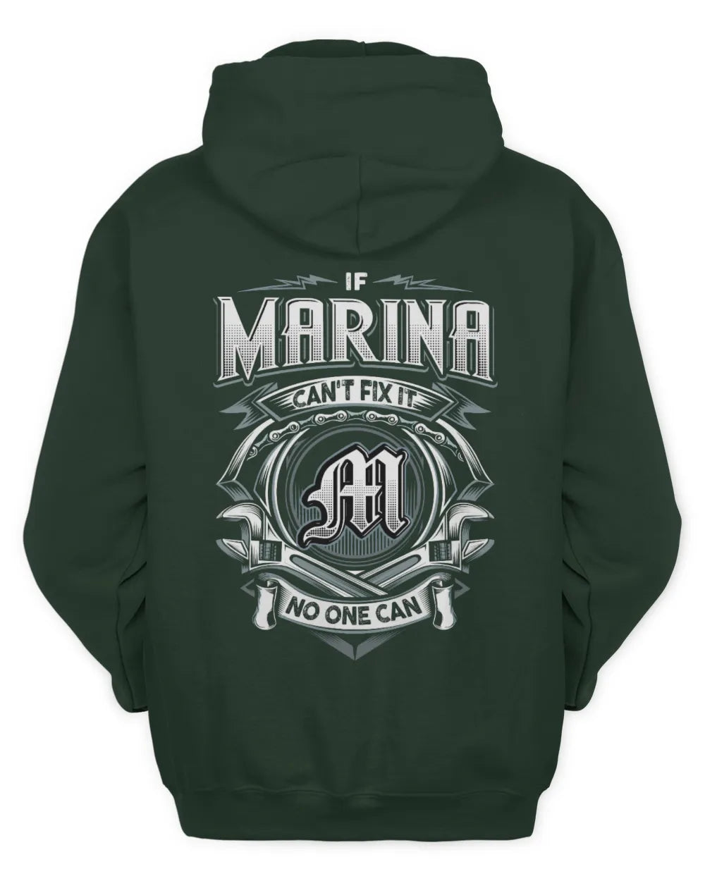 MARINA AP81-K4-626 - Personalized Ahmed Quote Apparel “If Ahmed Can't Fix It, No One Can” - Unisex Hoodie - Forest Green