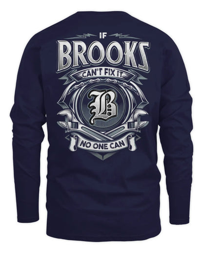 BROOKS AP81-K4-626 - Personalized Ahmed Quote Apparel “If Ahmed Can't Fix It, No One Can” - Men's Long Sleeved T-Shirt - Navy