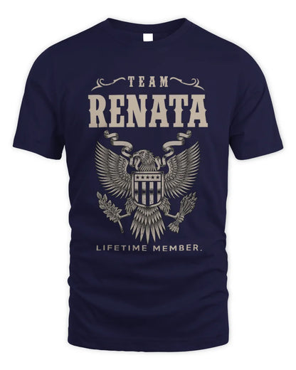 RENATA TP06-K82 – Personalized Classic Style Apparel “Team NAME Lifetime Member” - Unisex Standard T-Shirt - Navy