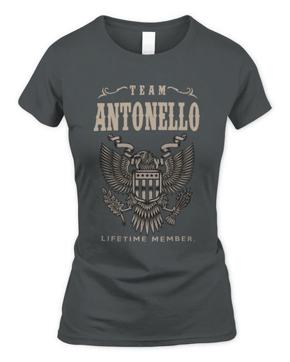 ANTONELLO TP06-K82 – Personalized Classic Style Apparel “Team NAME Lifetime Member” - Women's Standard T-Shirt - Charcoal