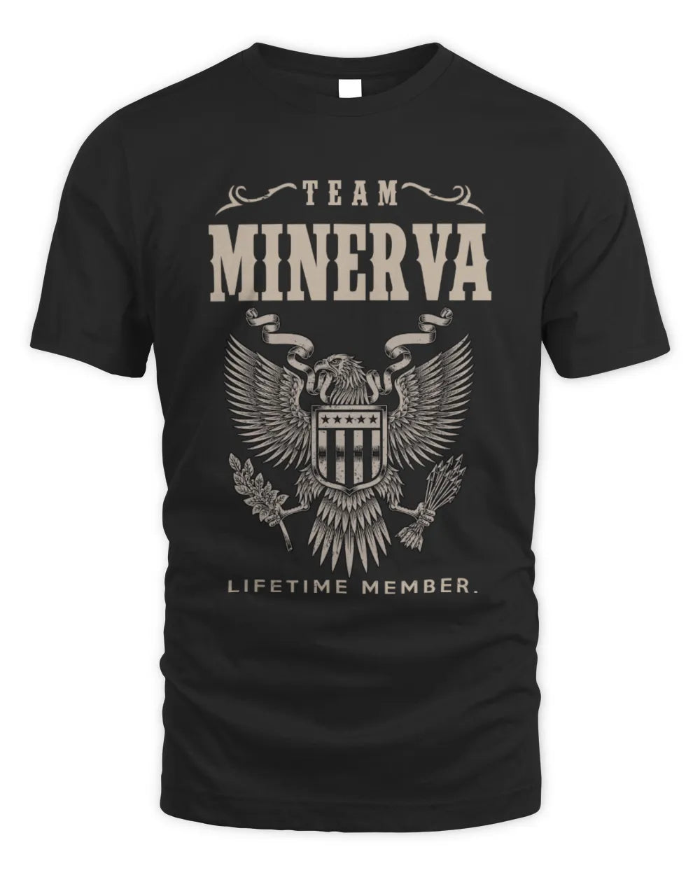 MINERVA TP06-K82 – Personalized Classic Style Apparel “Team NAME Lifetime Member” - Unisex Standard T-Shirt - Black