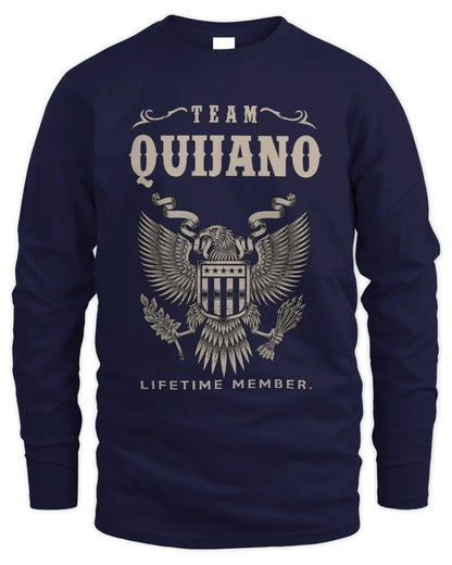 QUIJANO TP06-K82 – Personalized Classic Style Apparel “Team NAME Lifetime Member” - Men's Long Sleeved T-Shirt - Navy
