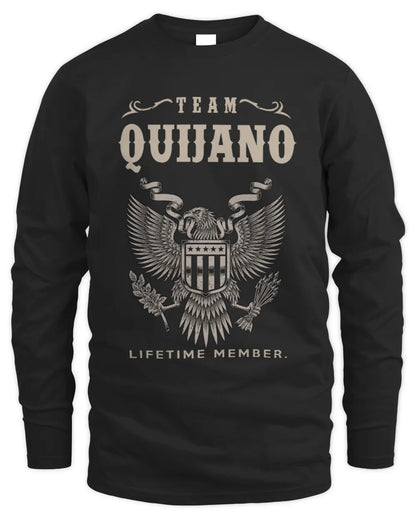 QUIJANO TP06-K82 – Personalized Classic Style Apparel “Team NAME Lifetime Member” - Men's Long Sleeved T-Shirt - Black
