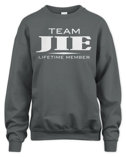JIE BL62-K4-128 - Personalized “Team NAME Lifetime Member” - Unisex Sweatshirt - Charcoal