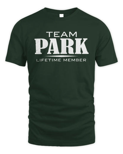 PARK BL62-K4-128 - Personalized “Team NAME Lifetime Member” - Unisex Standard T-Shirt - Forest Green