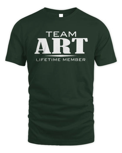ART BL62-K4-128 - Personalized “Team NAME Lifetime Member” - Unisex Standard T-Shirt - Forest Green