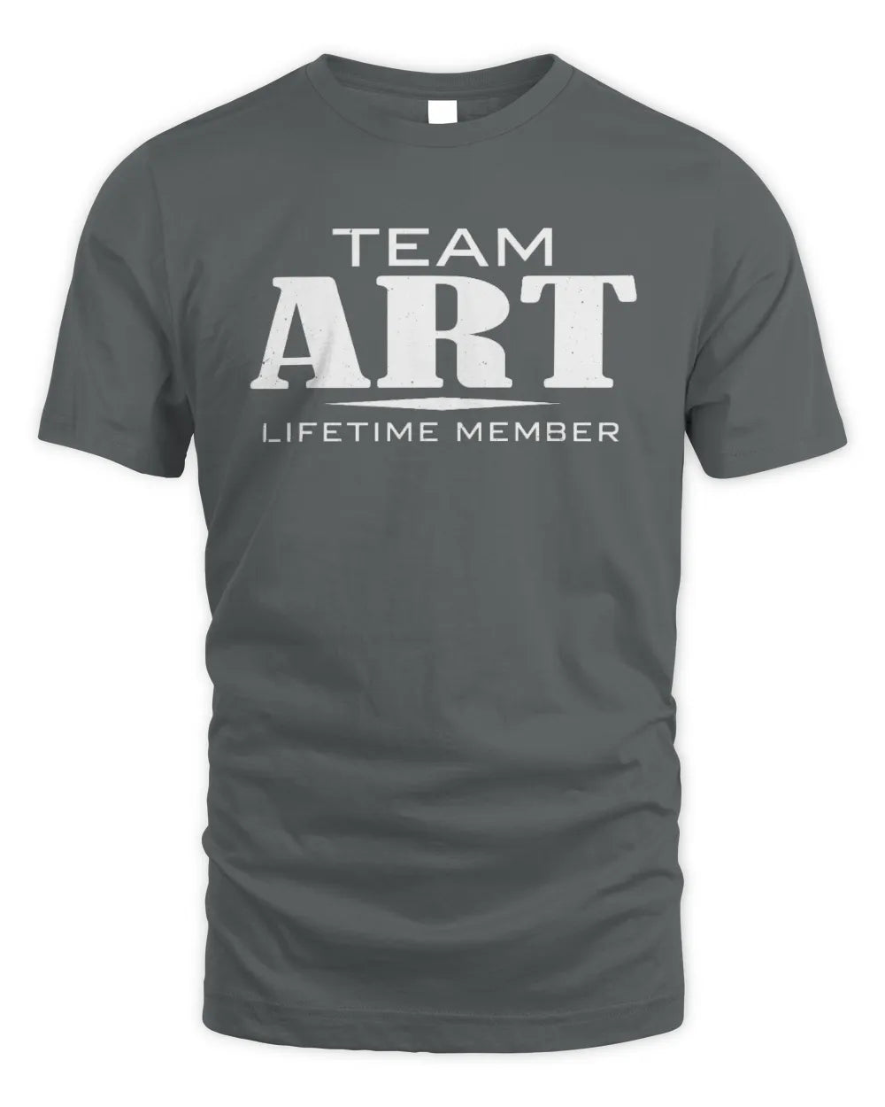 ART BL62-K4-128 - Personalized “Team NAME Lifetime Member” - Unisex Standard T-Shirt - Charcoal