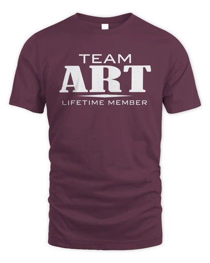 ART BL62-K4-128 - Personalized “Team NAME Lifetime Member” - Unisex Standard T-Shirt - Maroon