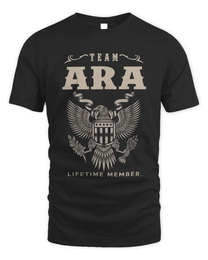 ARA TP06-K82 – Personalized Classic Style Apparel “Team NAME Lifetime Member” - Unisex Standard T-Shirt - Black