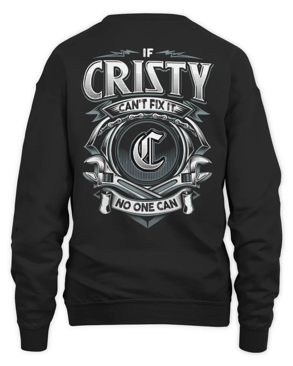 CRISTY AP81-K4-626 - Personalized Ahmed Quote Apparel “If Ahmed Can't Fix It, No One Can” - Unisex Sweatshirt - Black