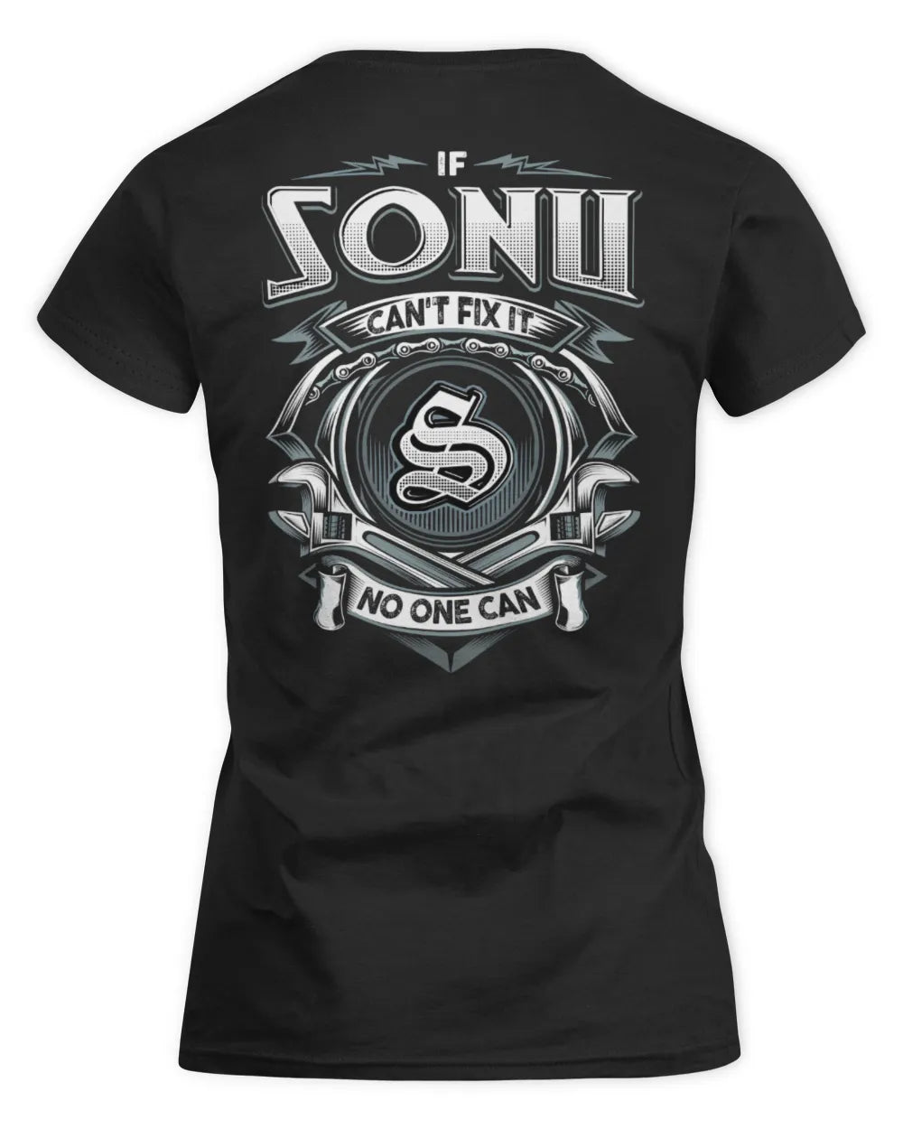 SONU AP81-K4-626 - Personalized Ahmed Quote Apparel “If Ahmed Can't Fix It, No One Can” - Women's Standard T-Shirt - Black