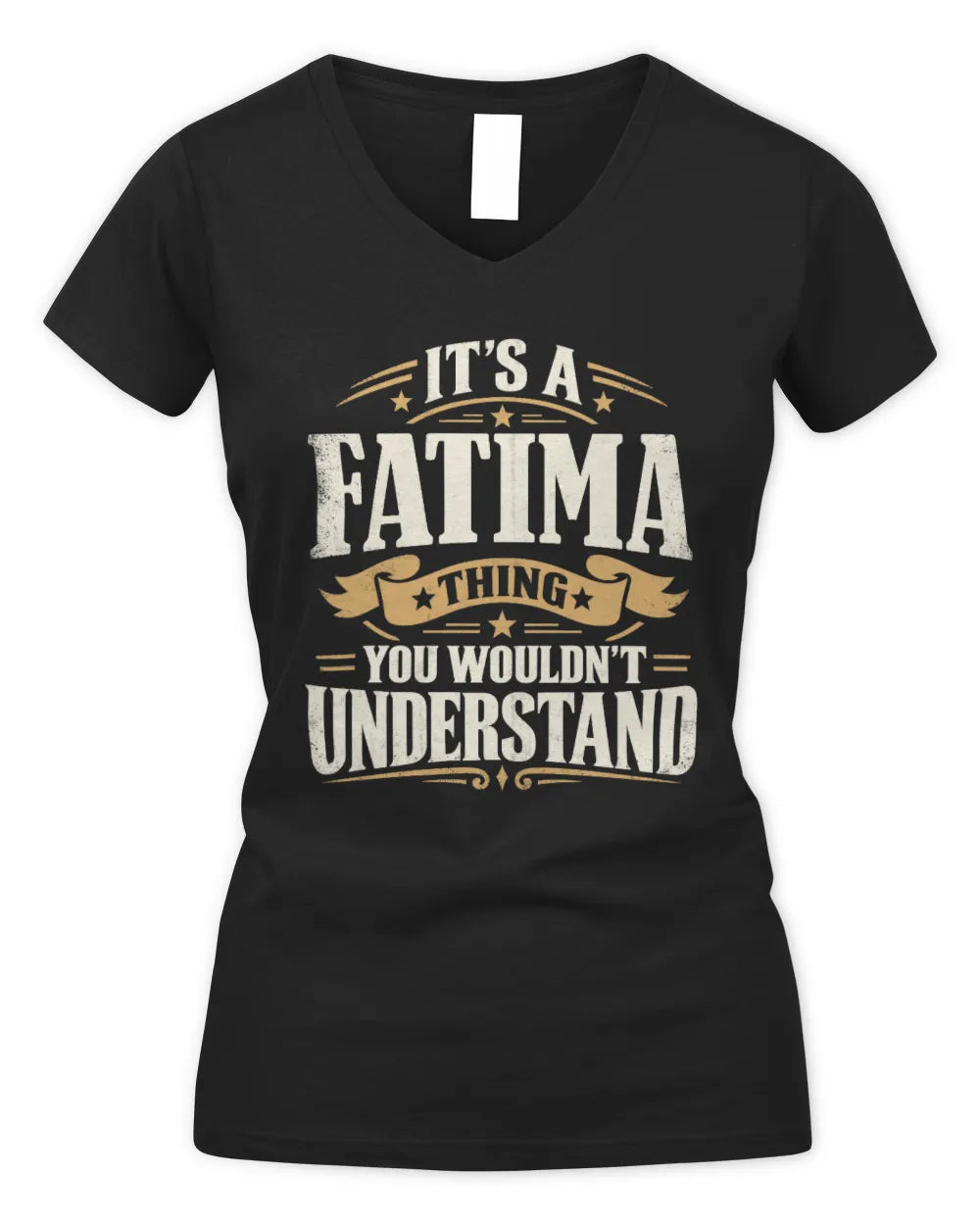 FATIMA P08 TH51 - Personalized “It’s a/an [NAME] Thing – You Wouldn’t Understand” Shirt - Women's V-Neck T-Shirt - Black