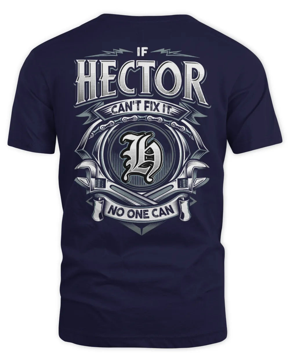 HECTOR AP81-K4-626 - Personalized Ahmed Quote Apparel “If Ahmed Can't Fix It, No One Can” - Unisex Standard T-Shirt - Navy
