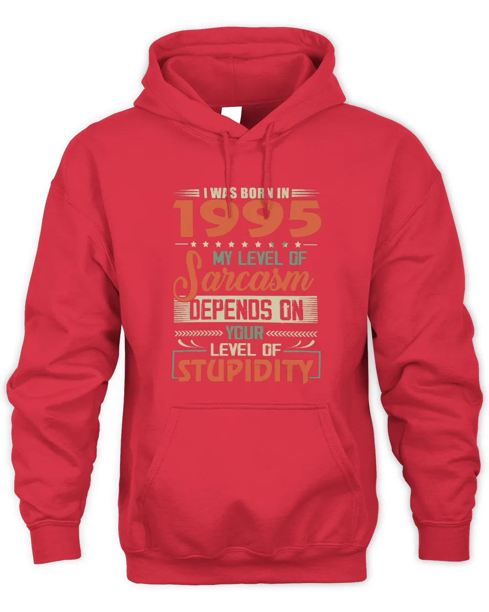 1995 HH89-K2 – Vintage Born to Be Sarcastic T-Shirt - Unisex Hoodie - Red